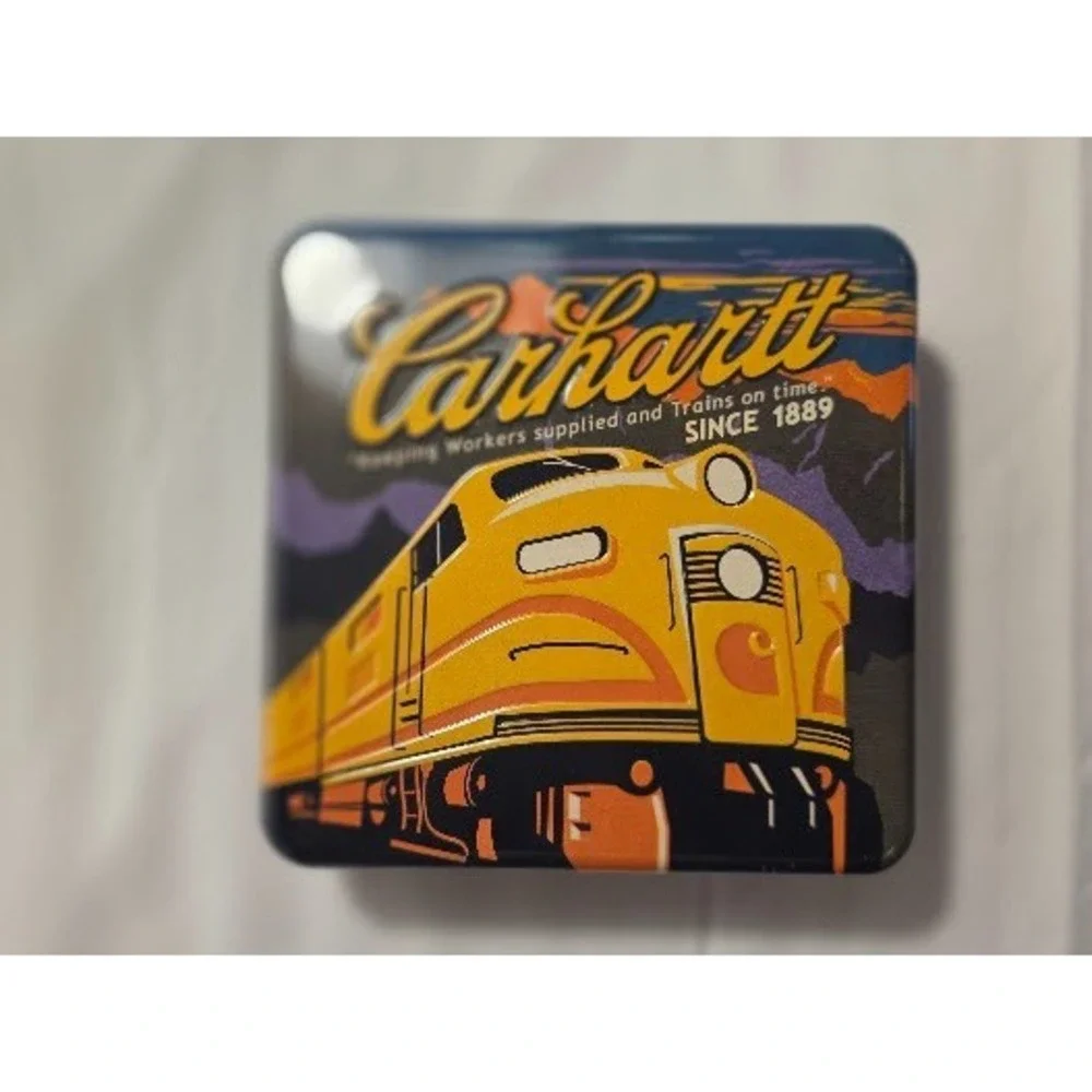 Carhartt Brown Trifold Leather Wallet Brown With Tin Case New